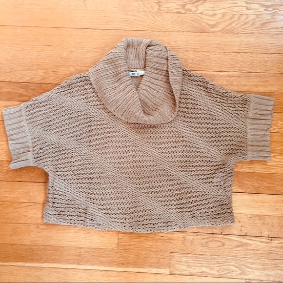 DKNYC Sweaters - DKNYC Cropped Open Knit Cowl Neck Sweater